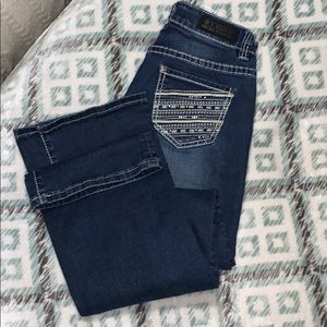 Rock & Roll riding style boot cut jeans. 27 x 36